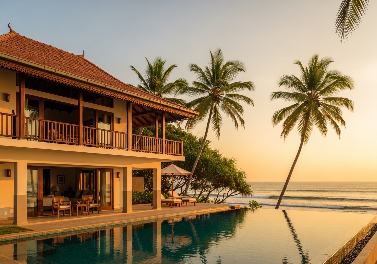 Beachfront villa with ocean view