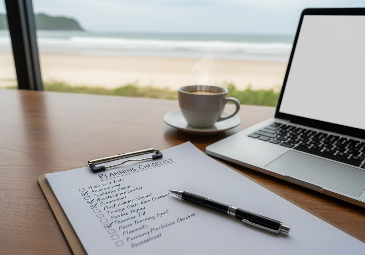 Planning checklist on desk