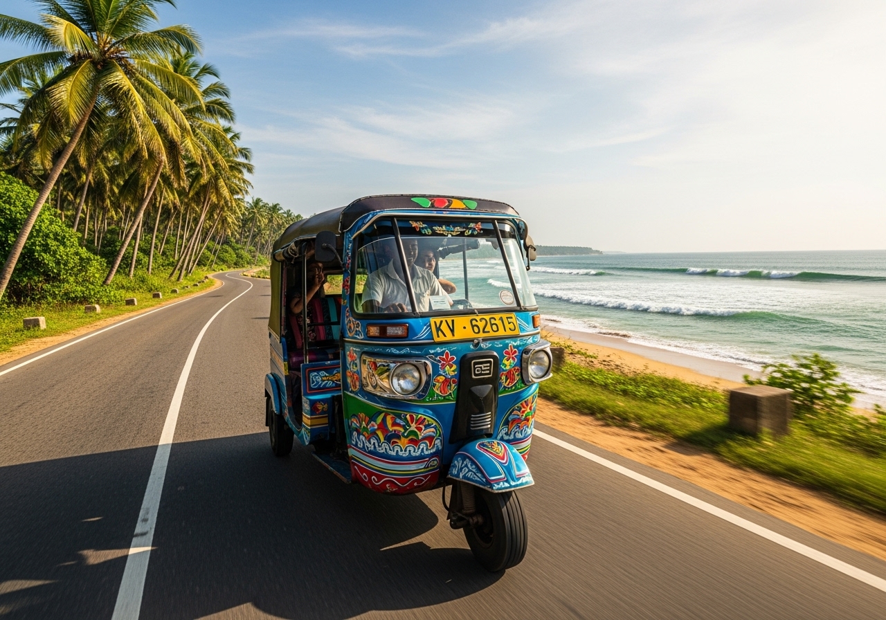 Tuk-tuk on coastal road